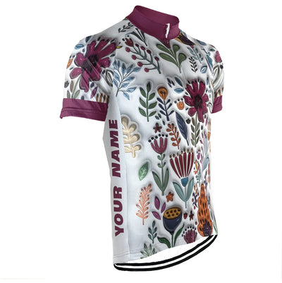 Customized Colorful Garden Art 3D Inflated Effect Men's Cycling Jersey Short Sleeve