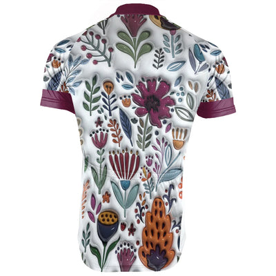 Customized Colorful Garden Art 3D Inflated Effect Men's Cycling Jersey Short Sleeve