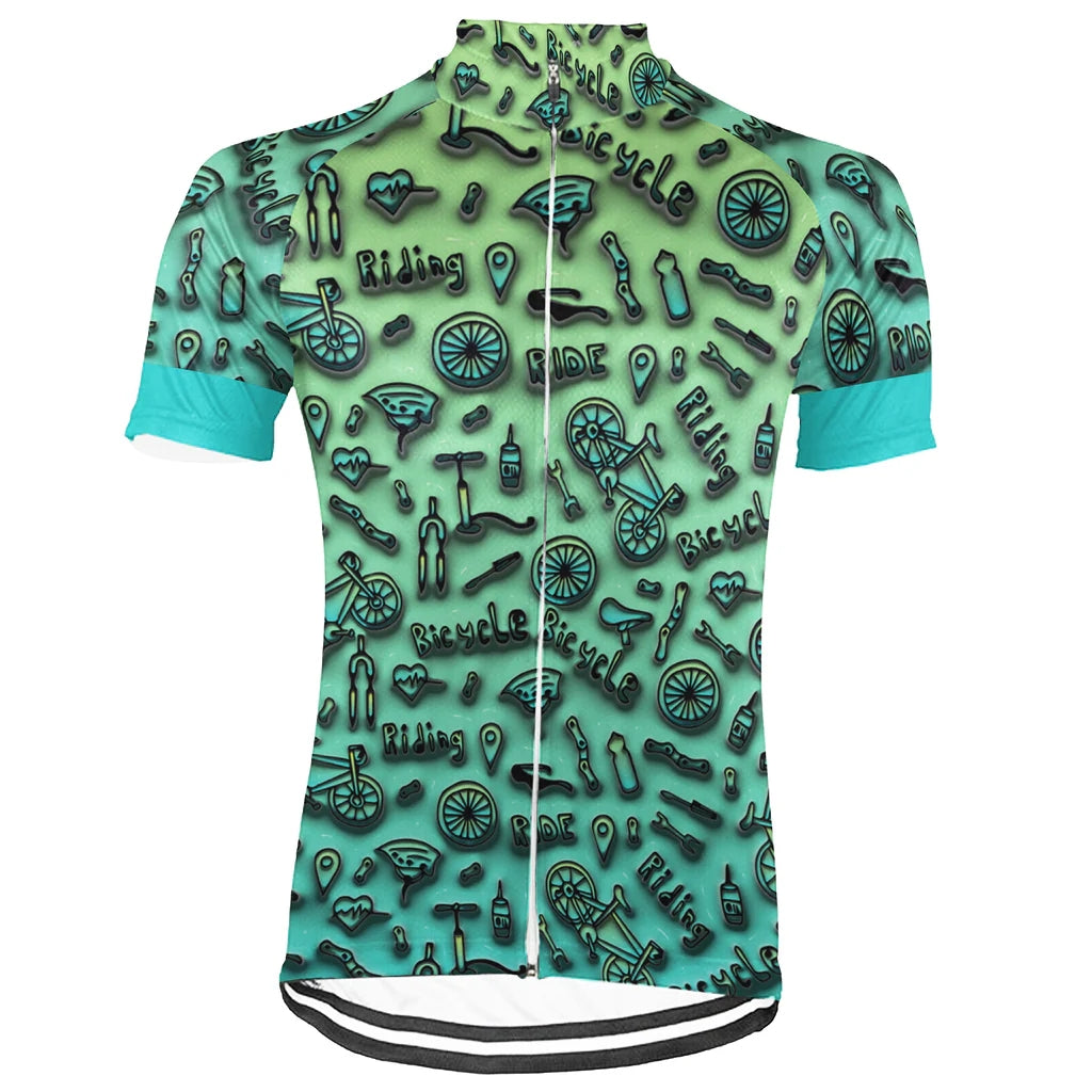 Customized Colorful 3D Inflated Effect Men's Cycling Jersey Short Sleeve