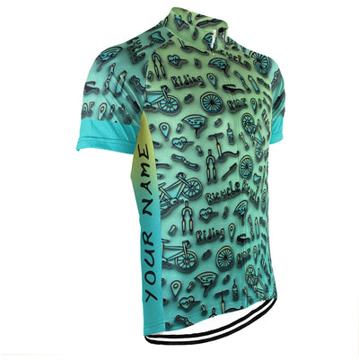 Customized Colorful 3D Inflated Effect Men's Cycling Jersey Short Sleeve