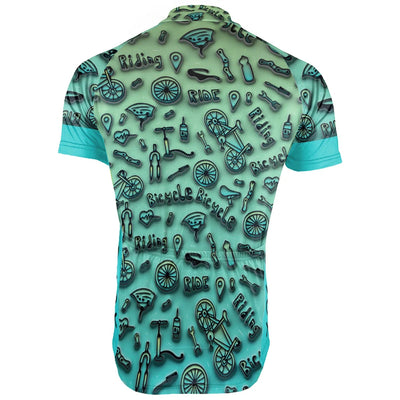 Customized Colorful 3D Inflated Effect Men's Cycling Jersey Short Sleeve
