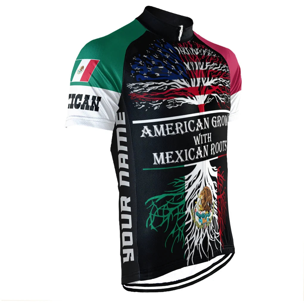 Customized Mexican American Men's Cycling Jersey Short Sleeve