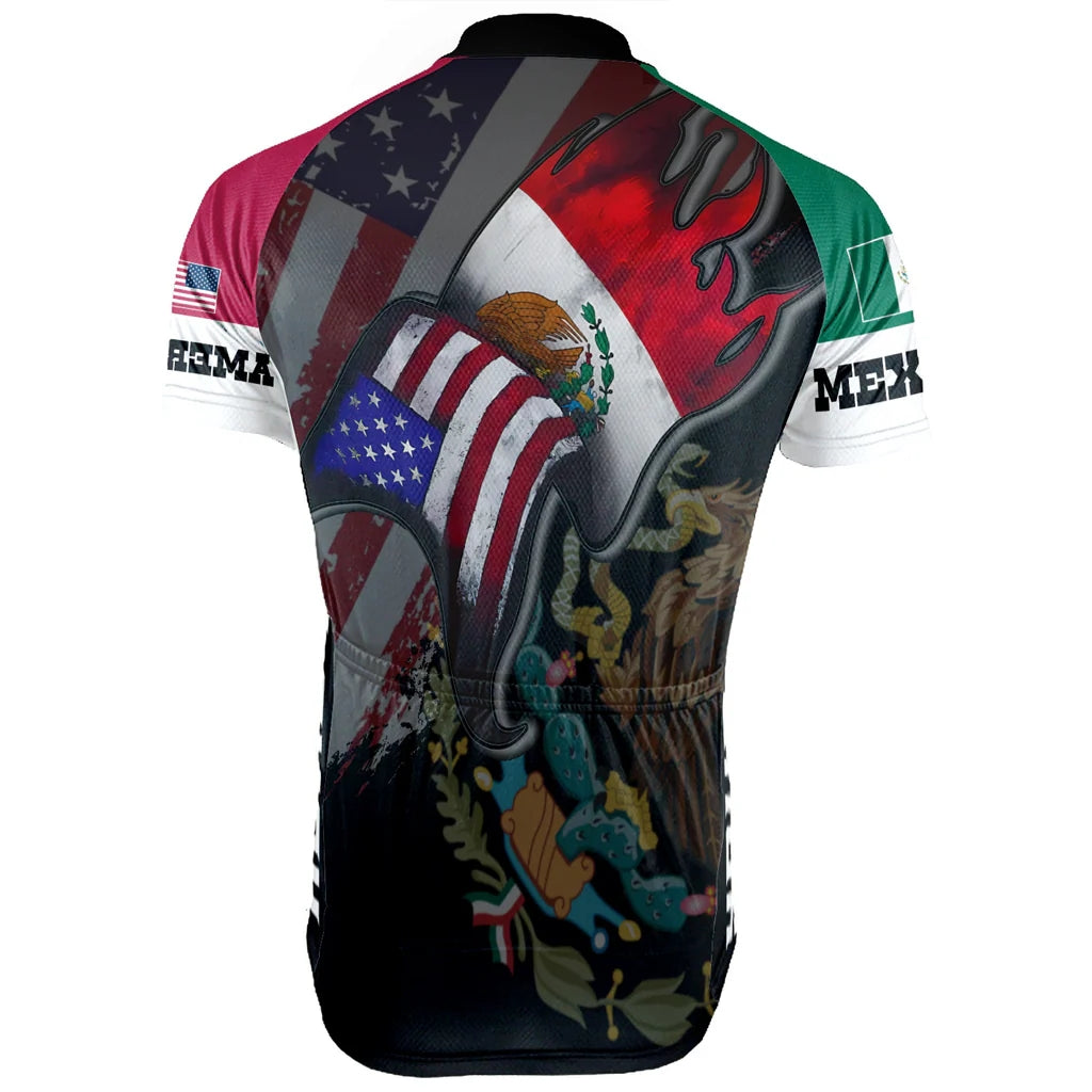 Customized Mexican American Men's Cycling Jersey Short Sleeve