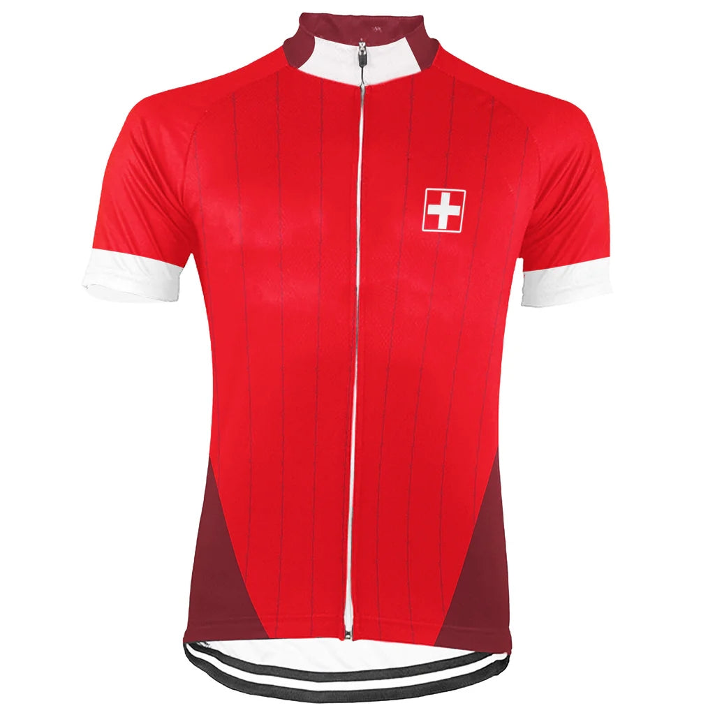 Customized Switzerland Men's Cycling Jersey Short Sleeve