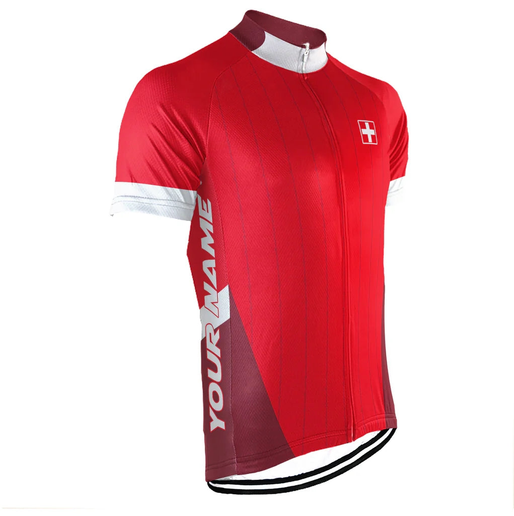 Customized Switzerland Men's Cycling Jersey Short Sleeve
