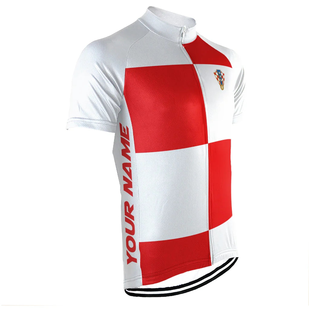 Customized Croatia Men's Cycling Jersey Short Sleeve