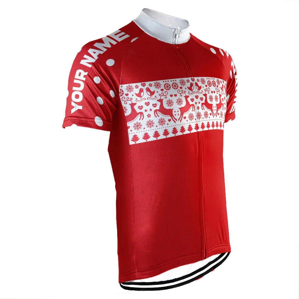 Customized Christmas Men's Cycling Jersey Short Sleeve