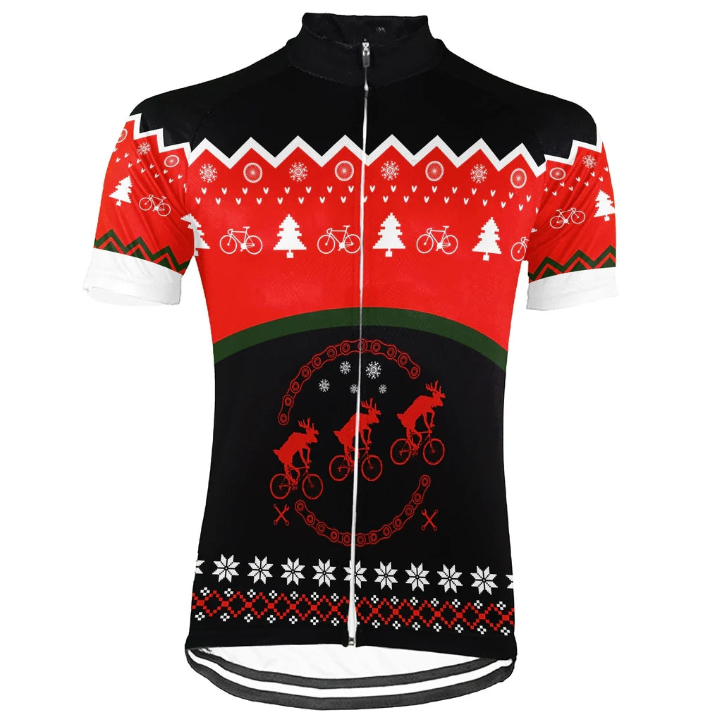 Customized Christmas Men's Cycling Jersey Short Sleeve