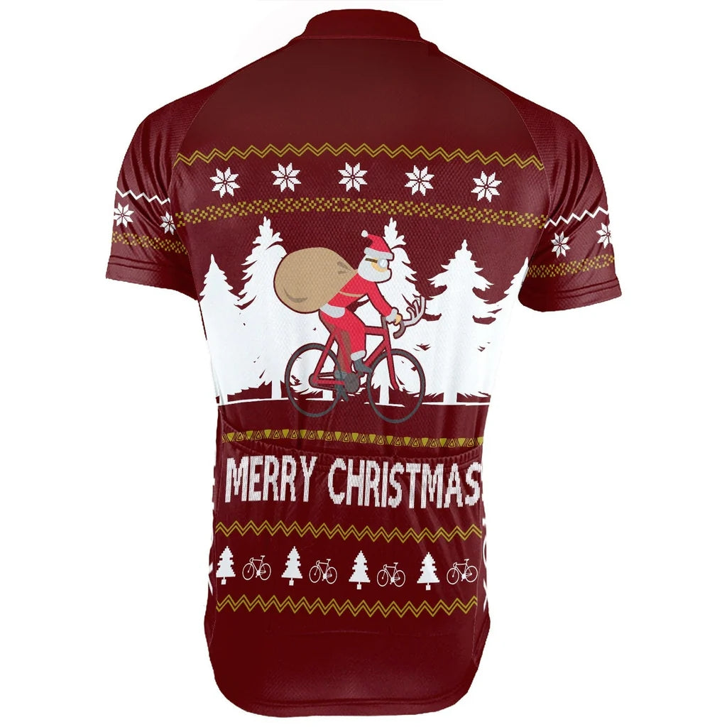 Customized Christmas Men's Cycling Jersey Short Sleeve