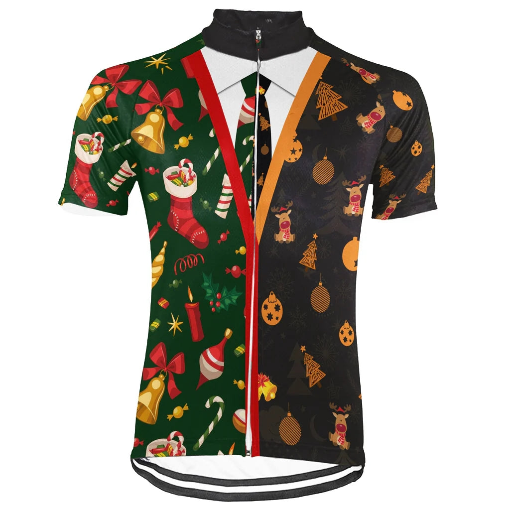 Customized Christmas Men's Cycling Jersey Short Sleeve