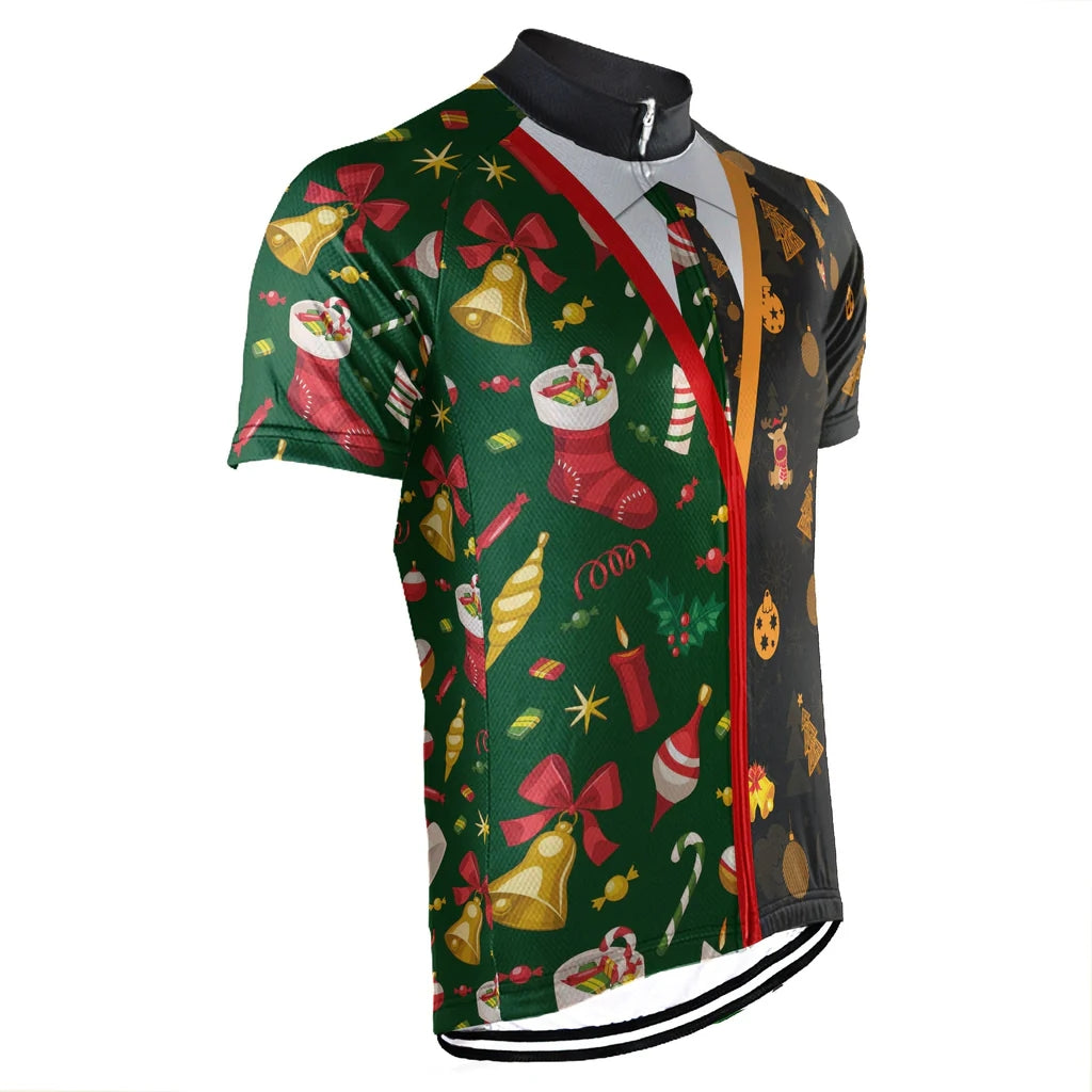 Customized Christmas Men's Cycling Jersey Short Sleeve