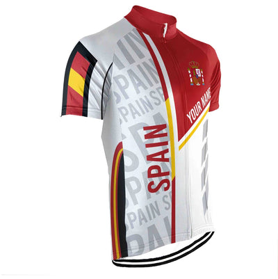 Customized Spain Men's Cycling Jersey Short Sleeve