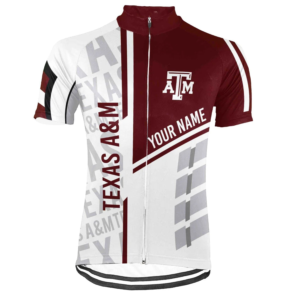 Customized Texas A&M Men's Cycling Jersey Short Sleeve