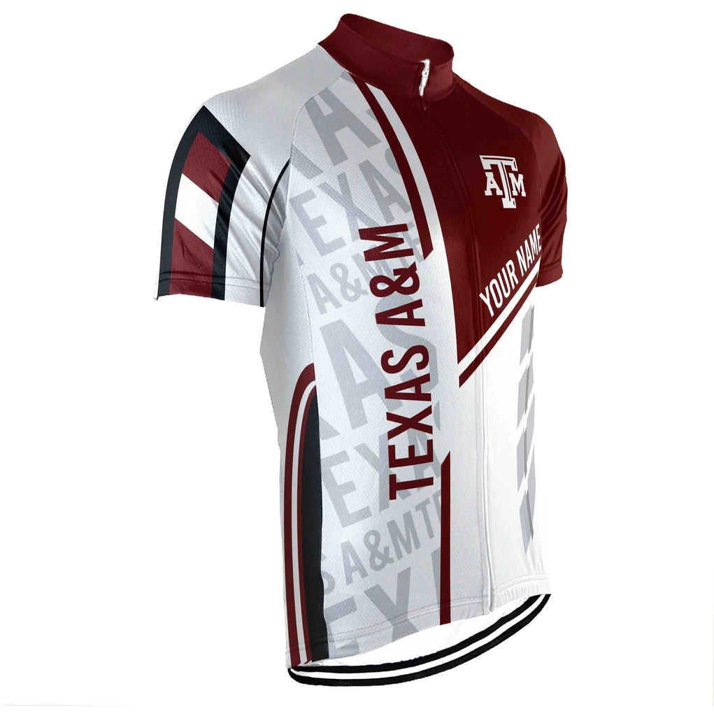 Customized Texas A&M Men's Cycling Jersey Short Sleeve