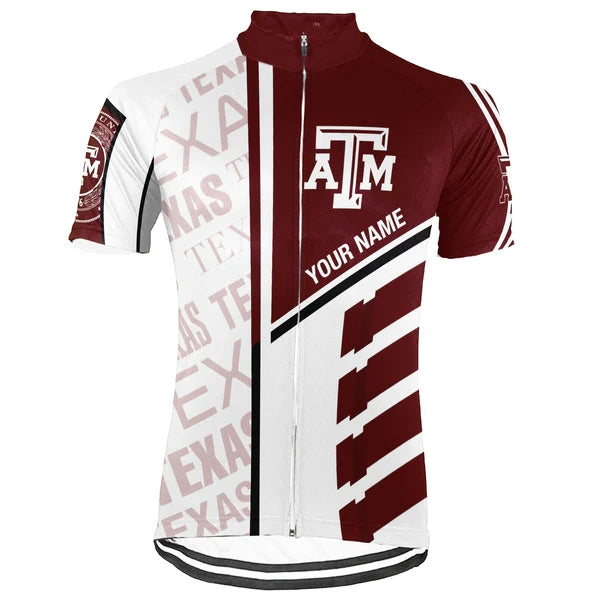 Customized Texas A&M Men's Cycling Jersey Short Sleeve