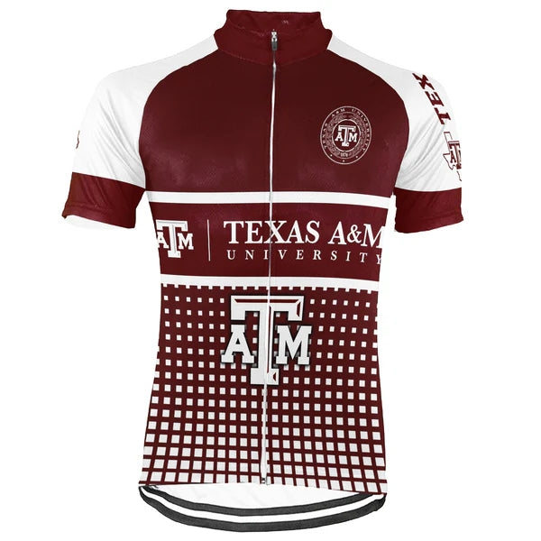 Customized Texas A&M Men's Cycling Jersey Short Sleeve