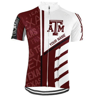 Customized Texas A&M Men's Cycling Jersey Short Sleeve