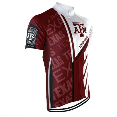 Customized Texas A&M Men's Cycling Jersey Short Sleeve