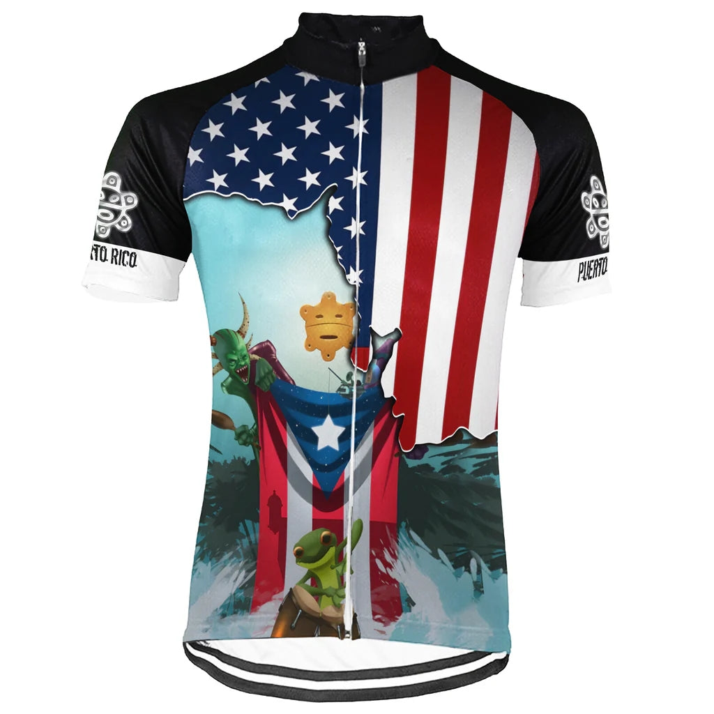 Customized PUERTO RICO Men's Cycling Jersey Short Sleeve