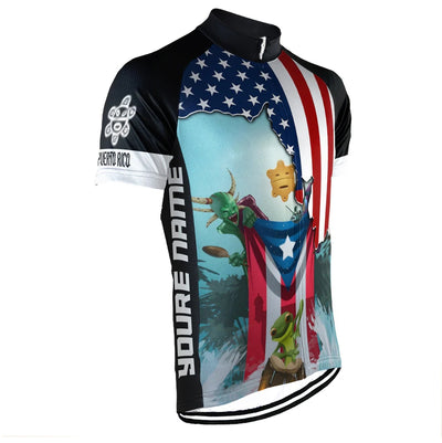 Customized PUERTO RICO Men's Cycling Jersey Short Sleeve