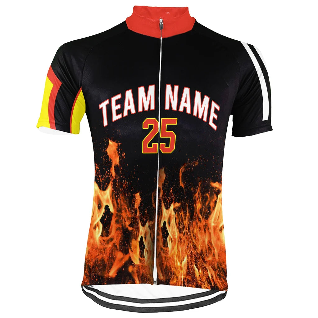 Customized Fire Men's Cycling Jersey Short Sleeve