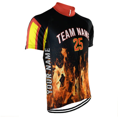 Customized Fire Men's Cycling Jersey Short Sleeve