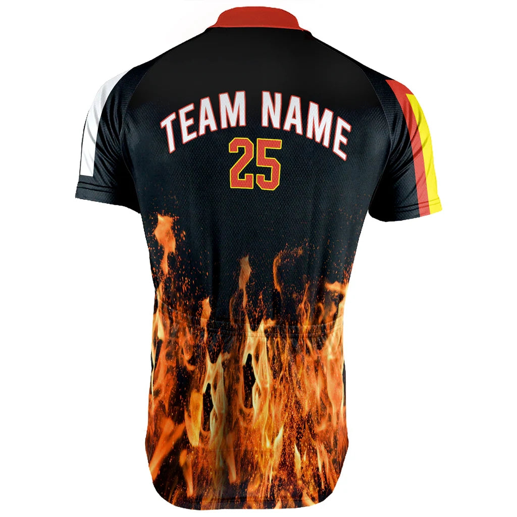 Customized Fire Men's Cycling Jersey Short Sleeve