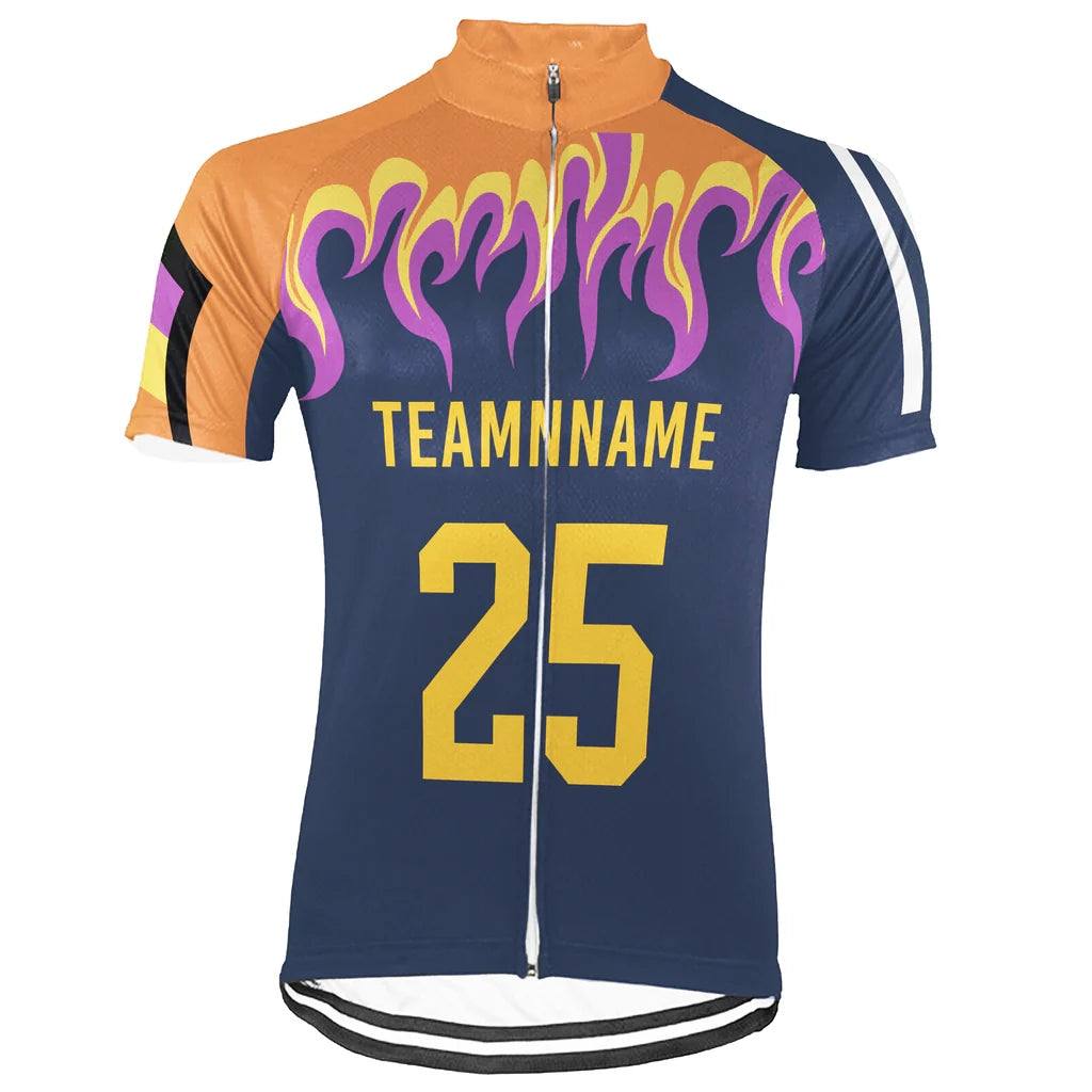 Customized Fire Men's Cycling Jersey Short Sleeve
