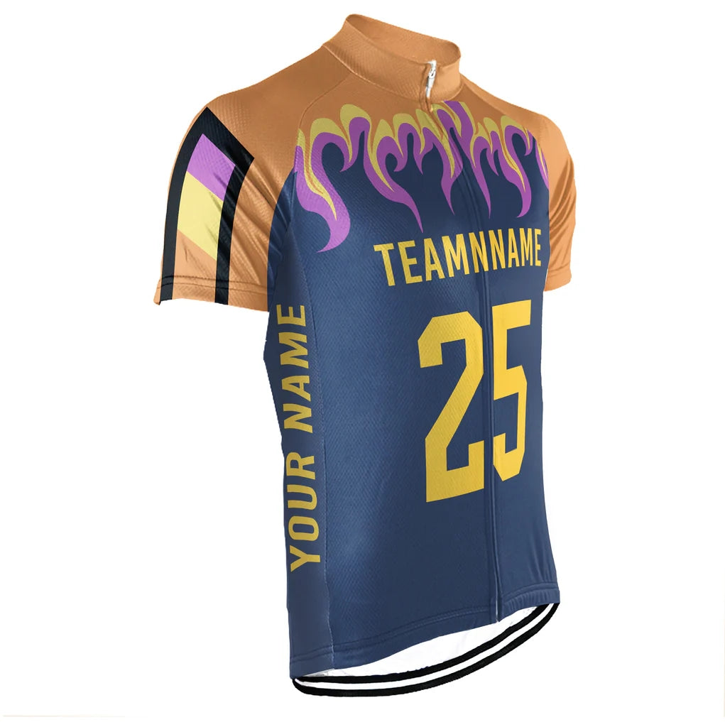 Customized Fire Men's Cycling Jersey Short Sleeve
