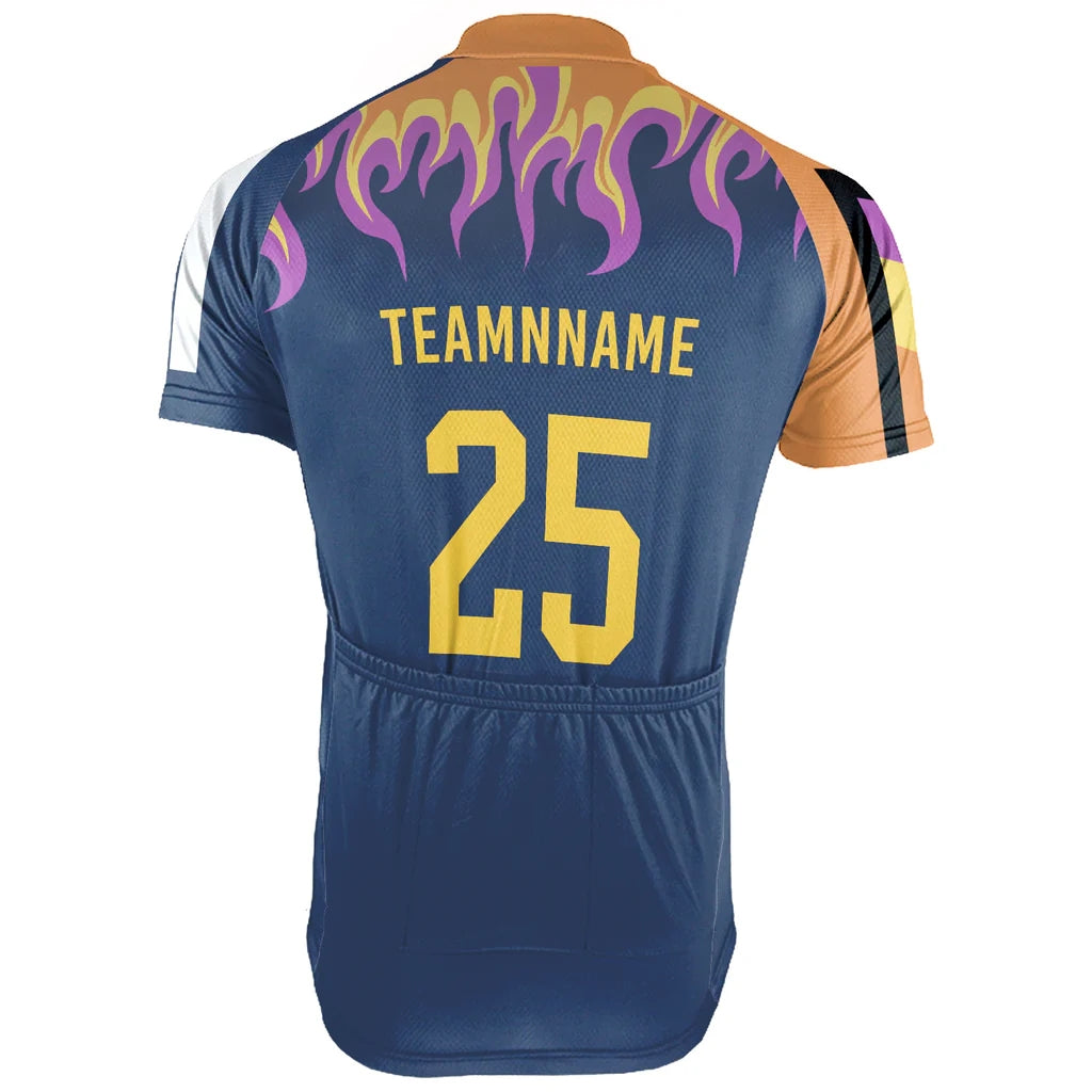 Customized Fire Men's Cycling Jersey Short Sleeve