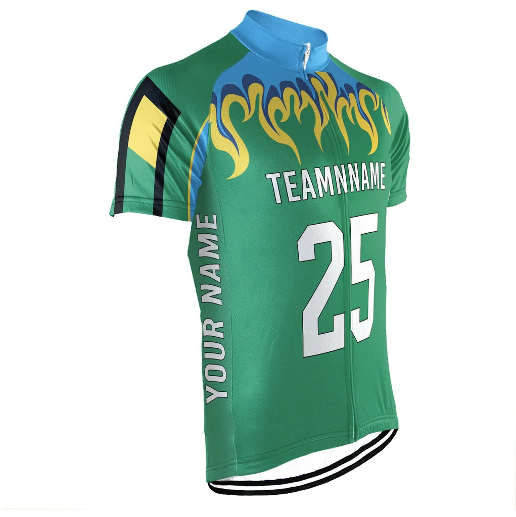 Customized Fire Men's Cycling Jersey Short Sleeve