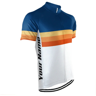 Customized Simple Plaid Men's Cycling Jersey Short Sleeve