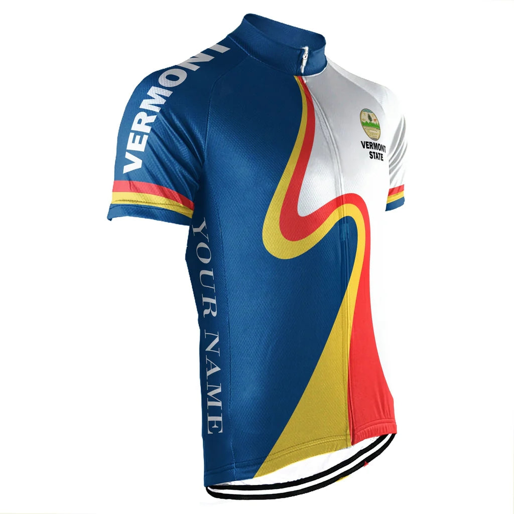 Custom Vermont Men's Short Sleeve Cycling Jersey
