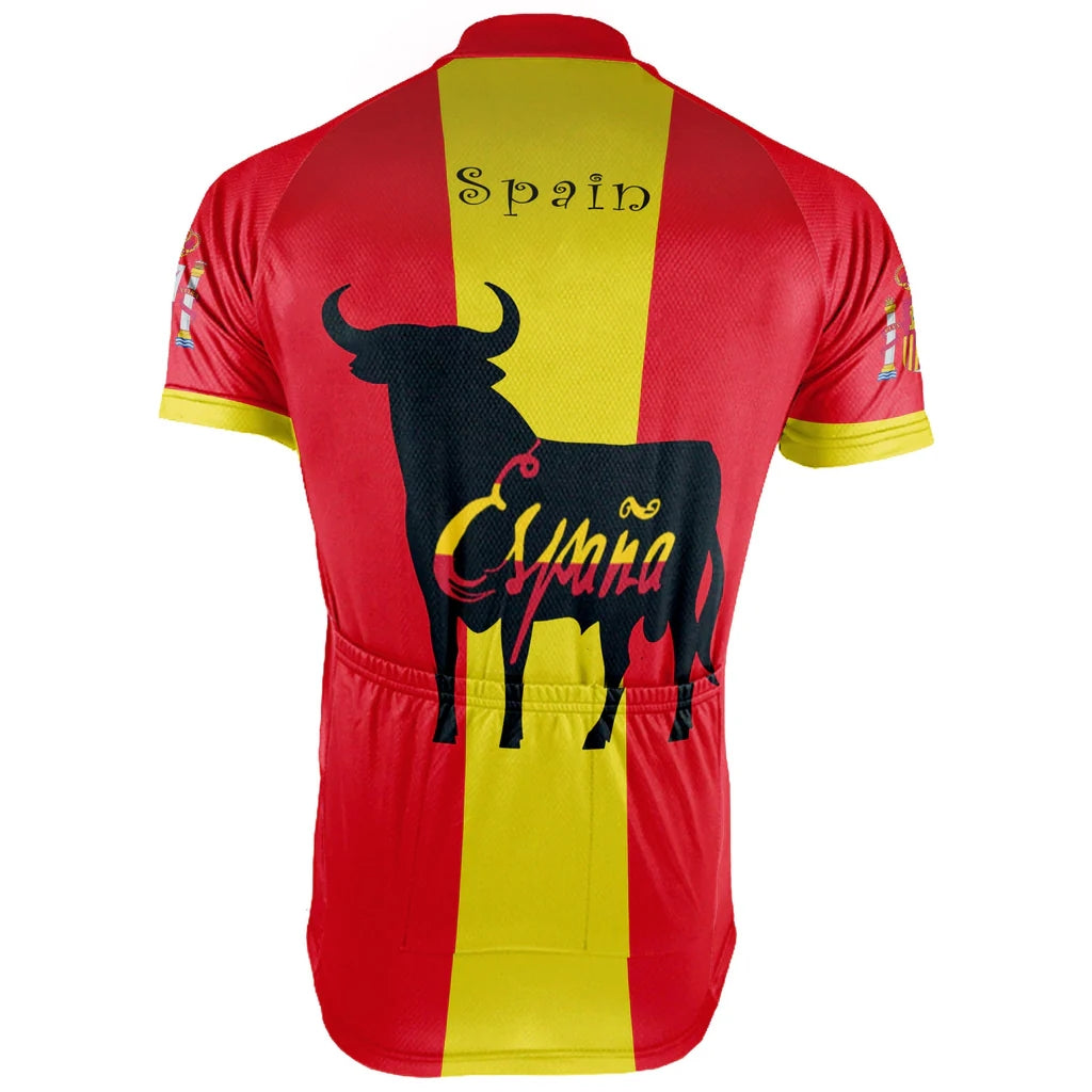Customized Spain Men's Cycling Jersey Short Sleeve