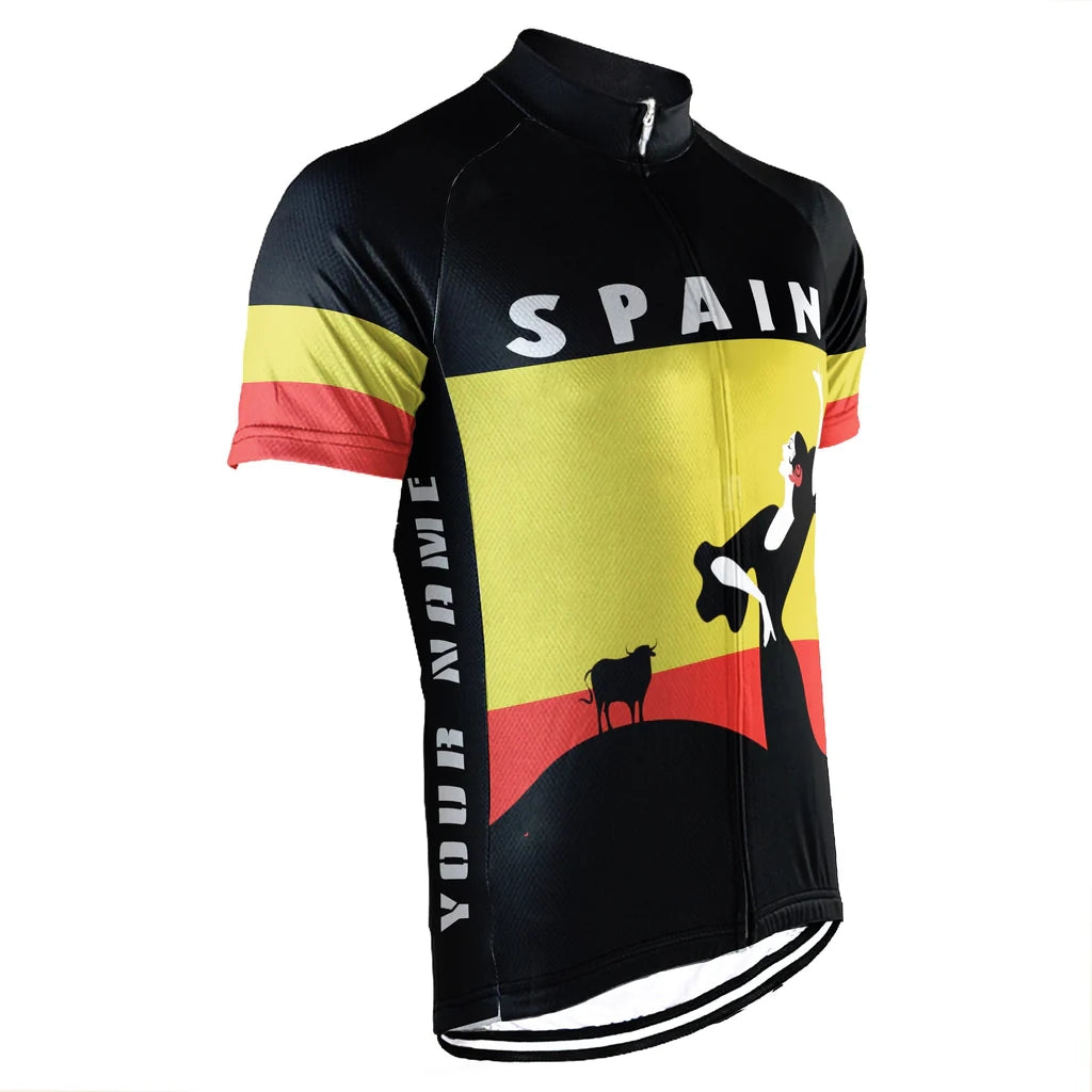 Customized Spain Men's Cycling Jersey Short Sleeve