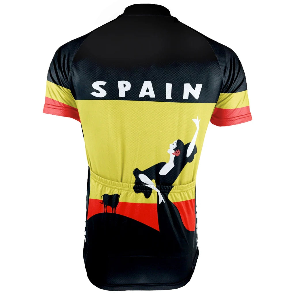 Customized Spain Men's Cycling Jersey Short Sleeve