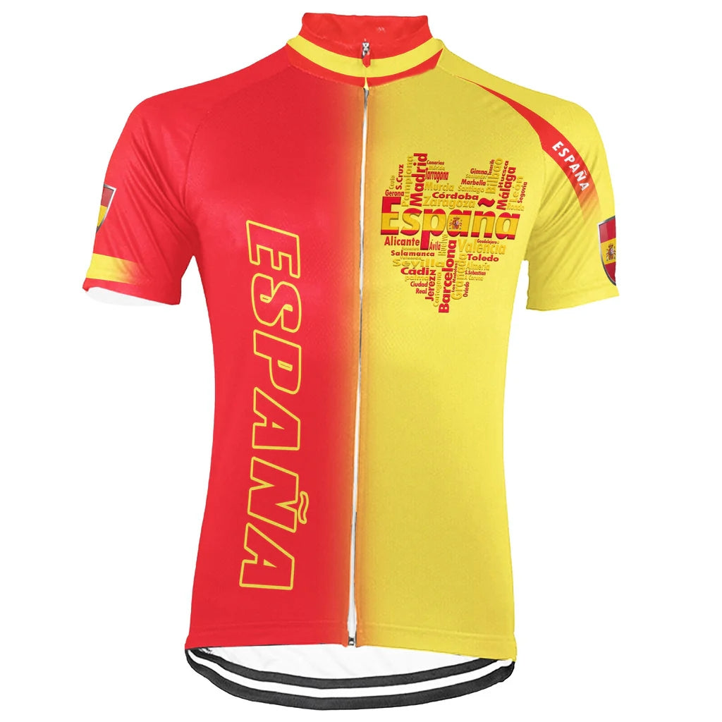 Customized Spain Men's Cycling Jersey Short Sleeve