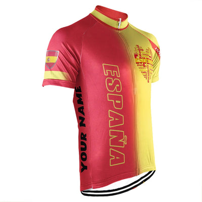 Customized Spain Men's Cycling Jersey Short Sleeve