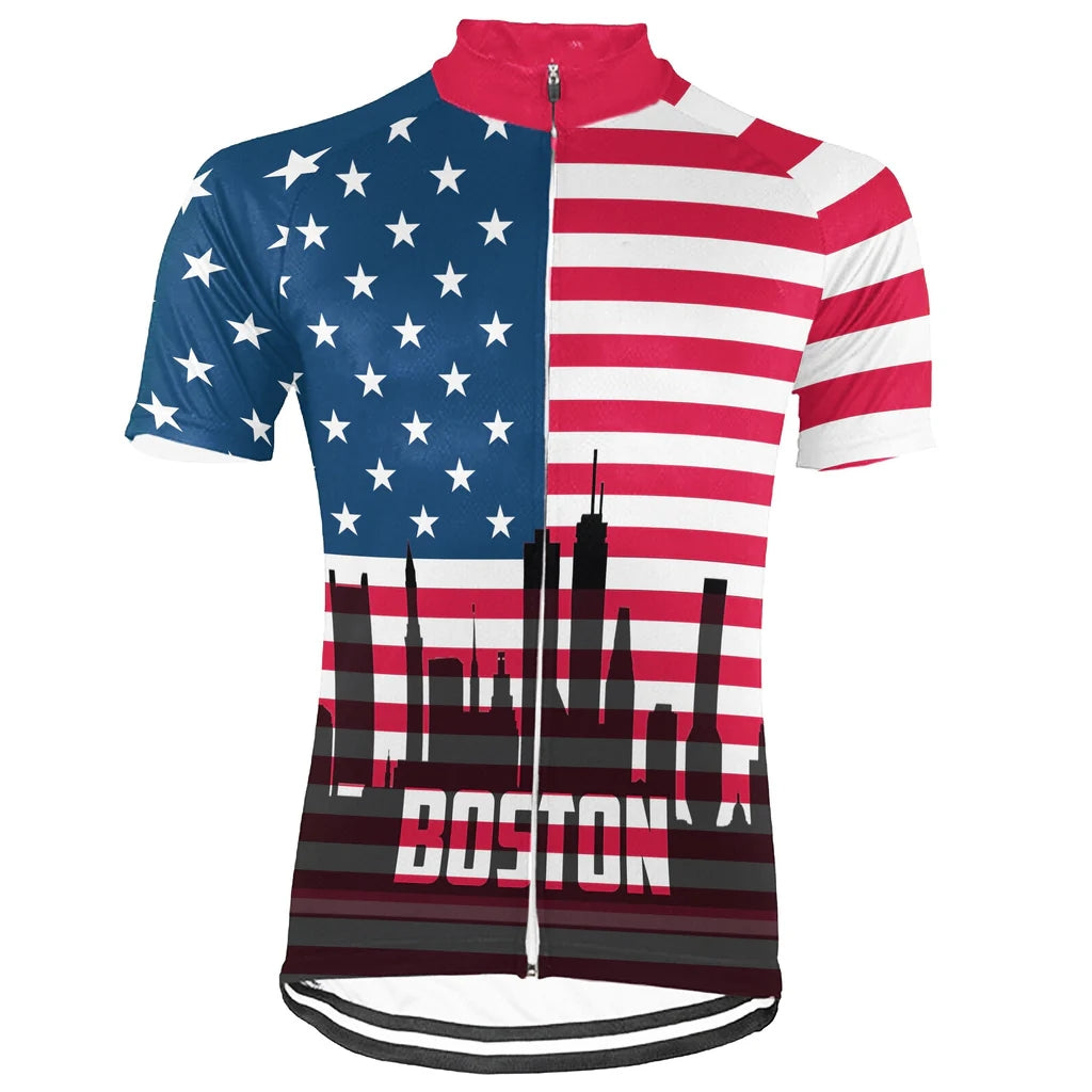 Customized Boston Men's Cycling Jersey Short Sleeve