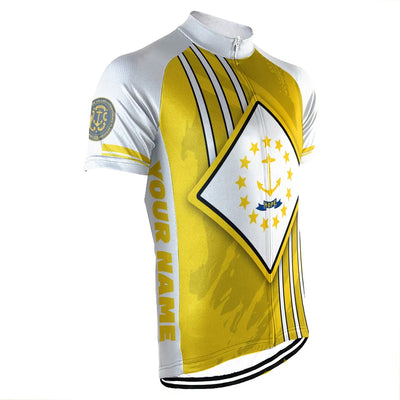 Custom Rhode Island Short Sleeve Cycling Jersey for Men