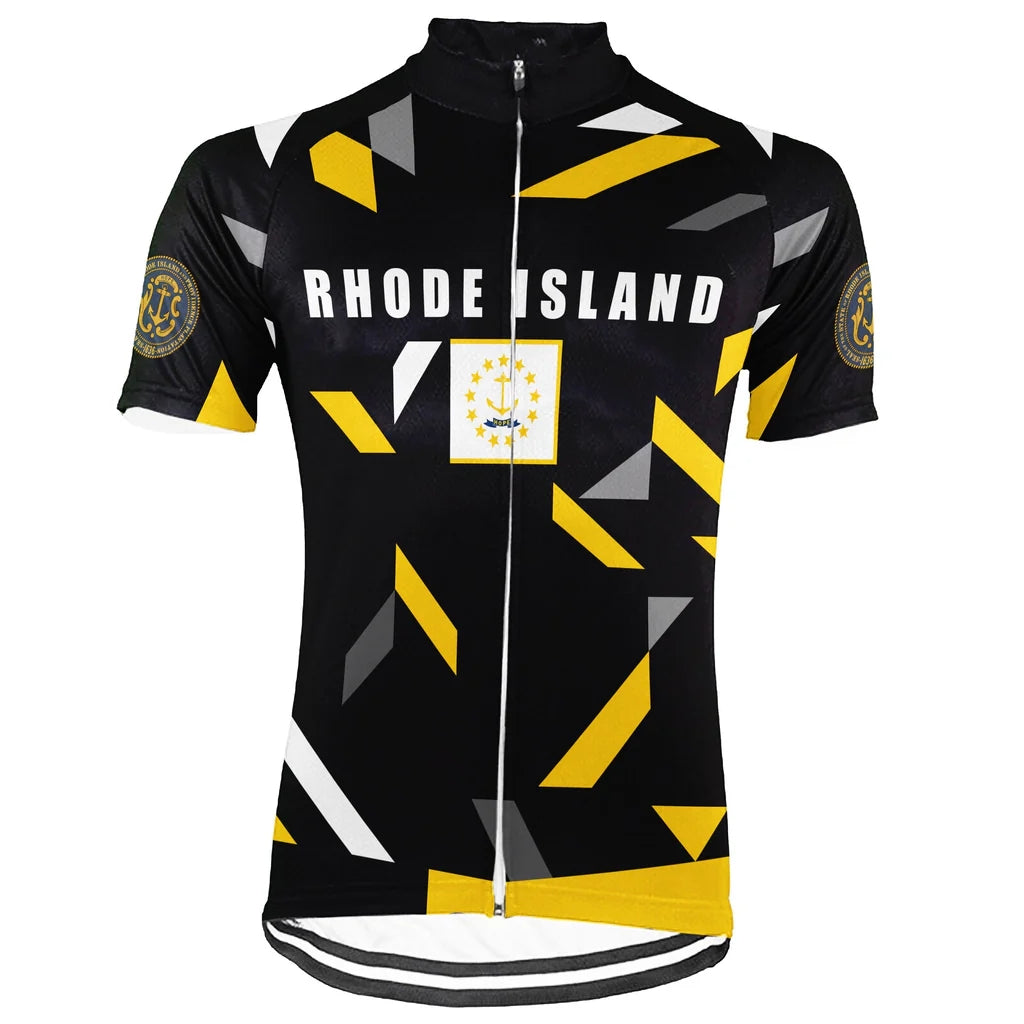 Custom Rhode Island Short Sleeve Cycling Jersey for Men