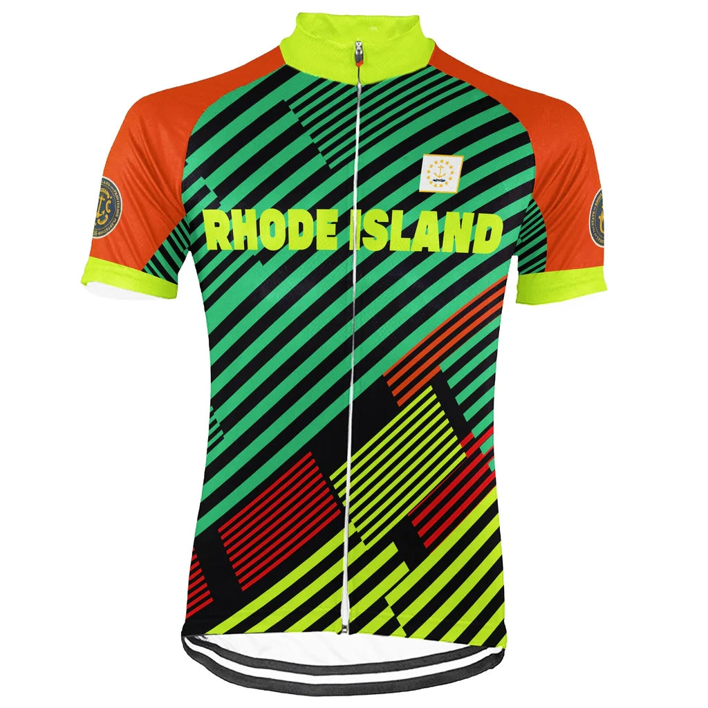 Custom Rhode Island Short Sleeve Cycling Jersey for Men