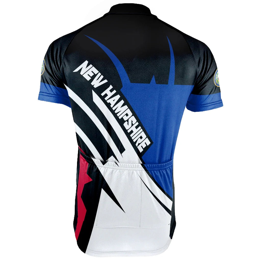 Customized New Hampshire Short Sleeve Cycling Jersey for Men