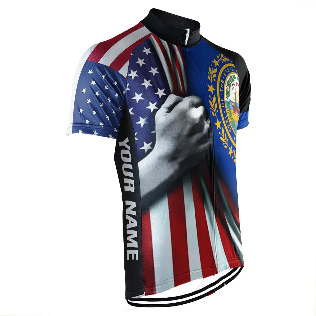 Customized New Hampshire Short Sleeve Cycling Jersey for Men