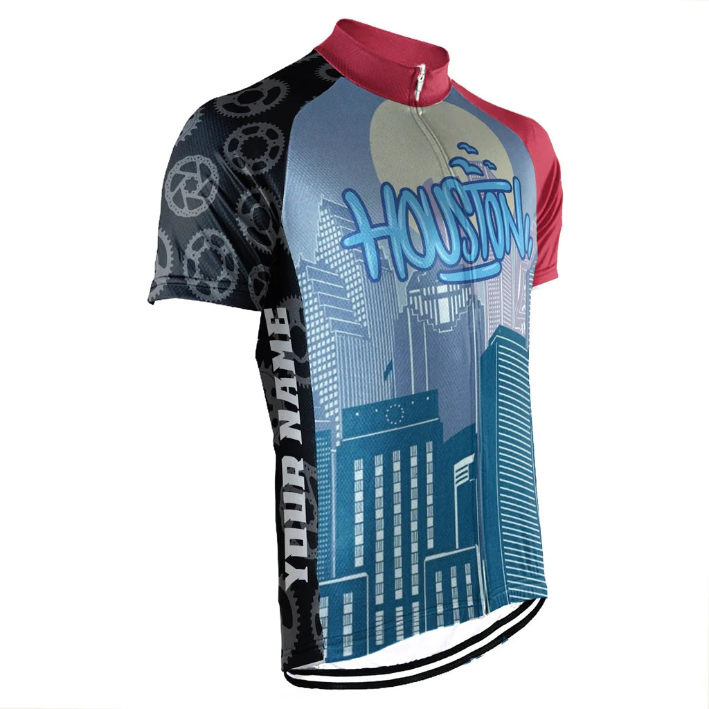 Customized Houston Men's Cycling Jersey Short Sleeve