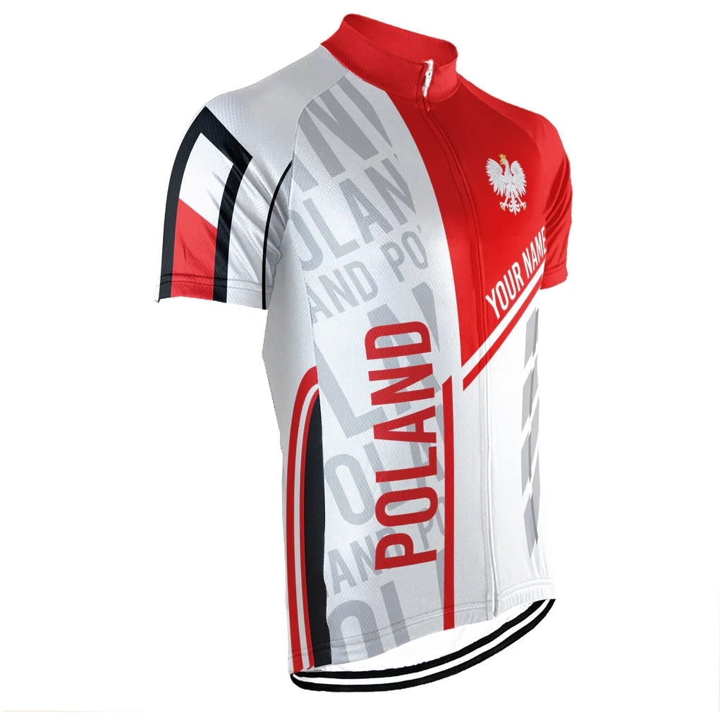 Customized Poland Men's Cycling Jersey Short Sleeve