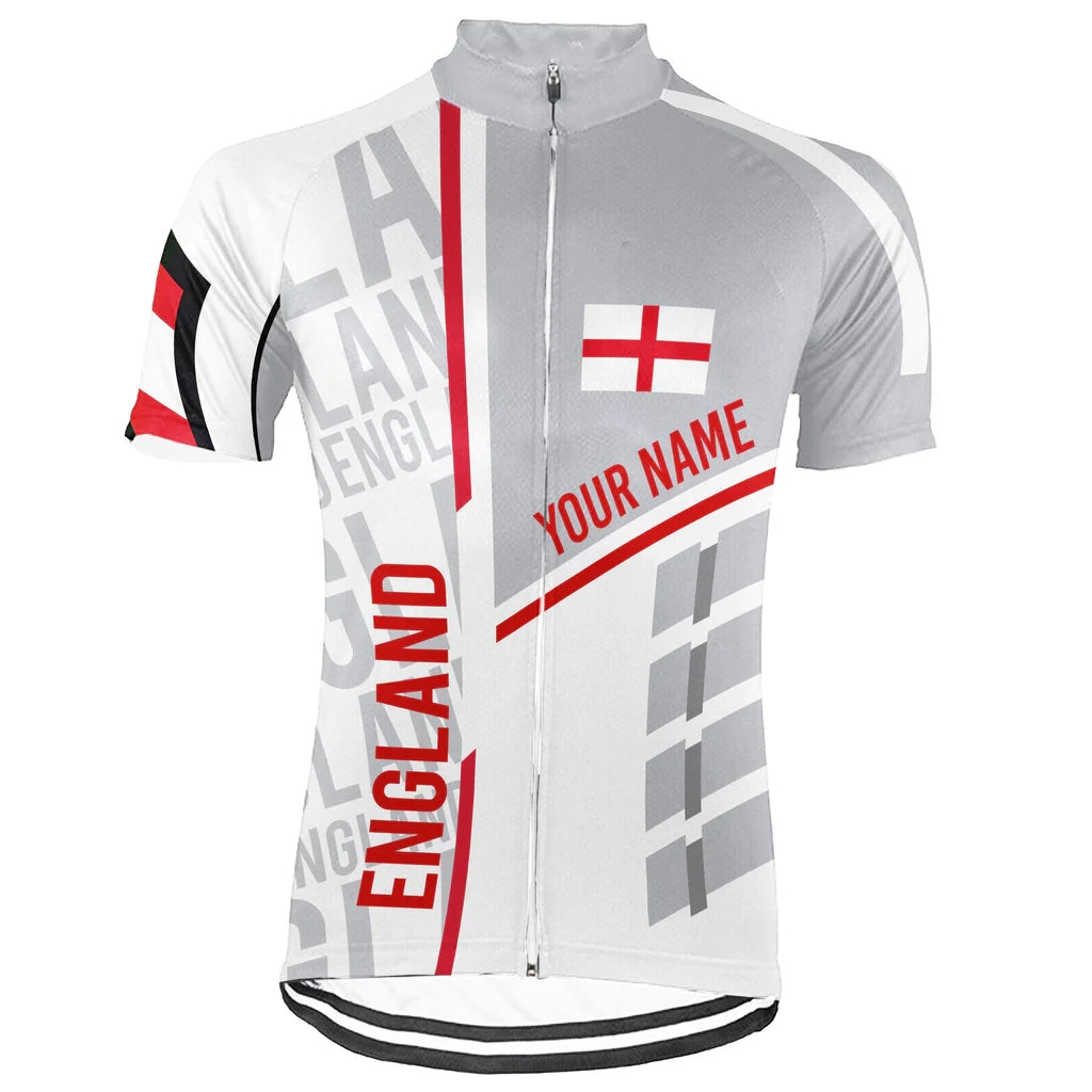 Customized England Men's Cycling Jersey Short Sleeve