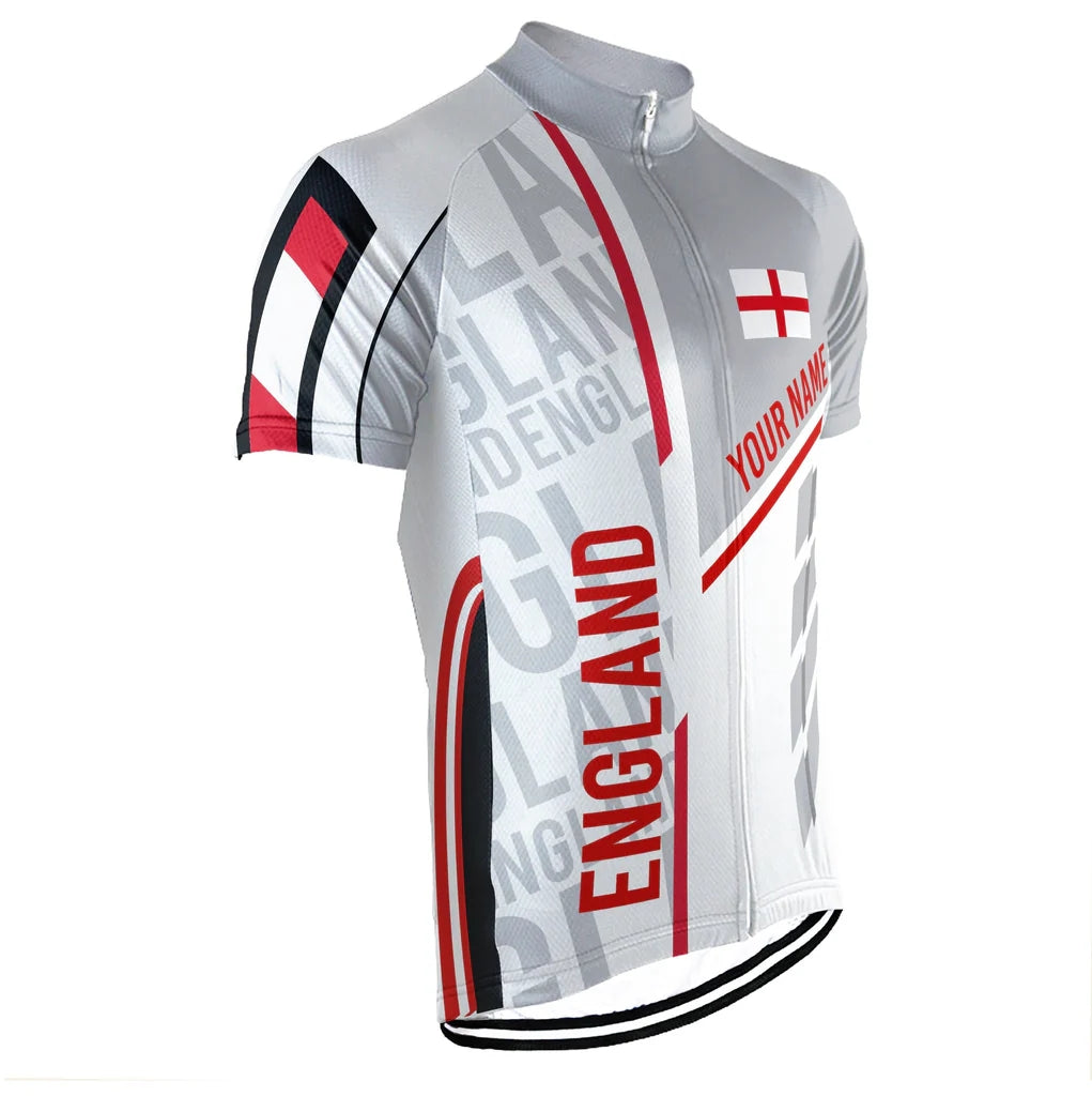 Customized England Men's Cycling Jersey Short Sleeve