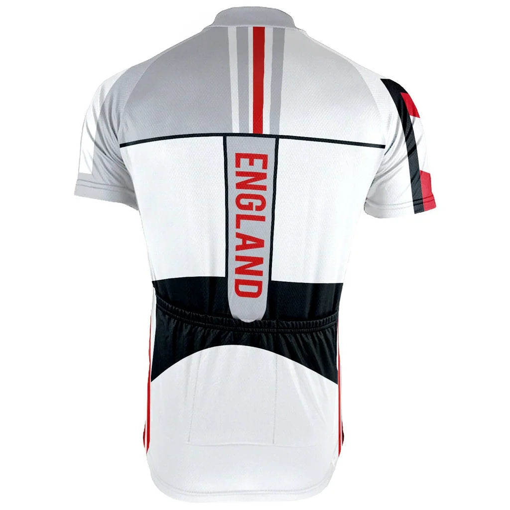 Customized England Men's Cycling Jersey Short Sleeve