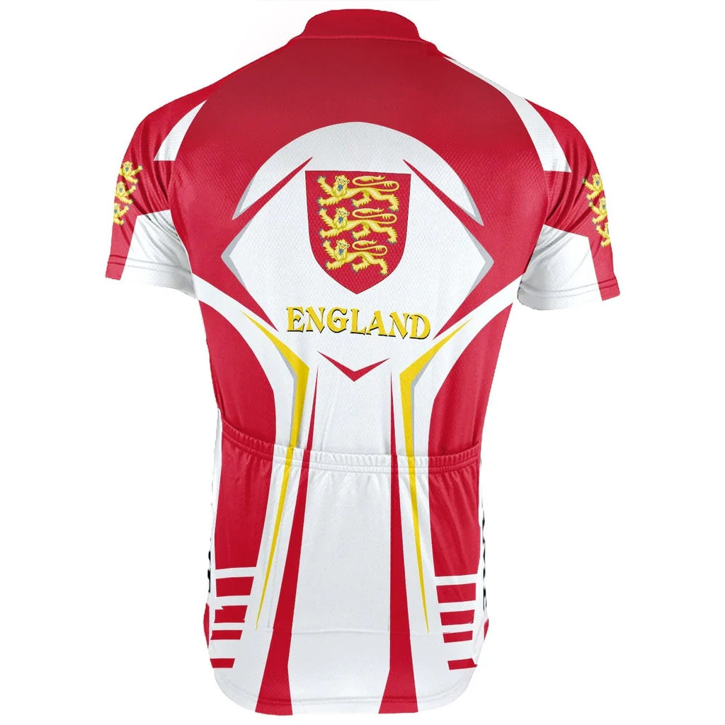 Customized England Men's Cycling Jersey Short Sleeve